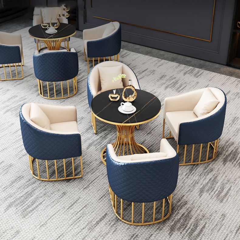 Traditional Luxury Round Dining Table Matte Finish Stone Top Dinette Table for Home Clearhalo 'Dining Tables & Seating' 'Dining Tables' 'dining_table' 'furn' 'furn_dining_table' 'Furniture' 'Kitchen & Dining Furniture' 1200x1200_a1330644-082b-4a23-878d-deed573da715