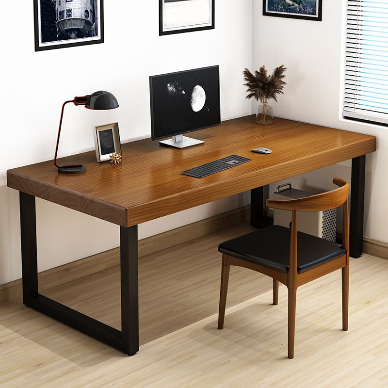 Contemporary Solid Wood Computer Desk Sled Base 29.53" Tall Gaming Desk Clearhalo 'furn' 'furn_office_desk' 'Furniture' 'Office Desks' 'Office Furniture' 'office_desk' 1200x1200_a133cbd4-4a3a-49d4-a807-113f9ddde483