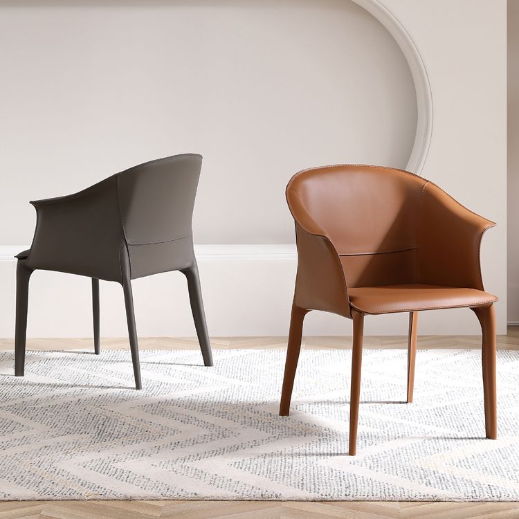 Modern Metal Dining Arm Chair Leather Dining Room Chair for Restaurant Use Clearhalo ' kitchen&dining_furn' 'Dining Chairs' 'Dining Tables & Seating' 'dining_chair' 'furn' 'furn_dining_chair' 'Furniture' 'furniture_dining_chair' 'Kitchen & Dining Furniture' 'kitchen' 1200x1200_a134e7a6-1b20-45d4-acb0-ac338bb86782