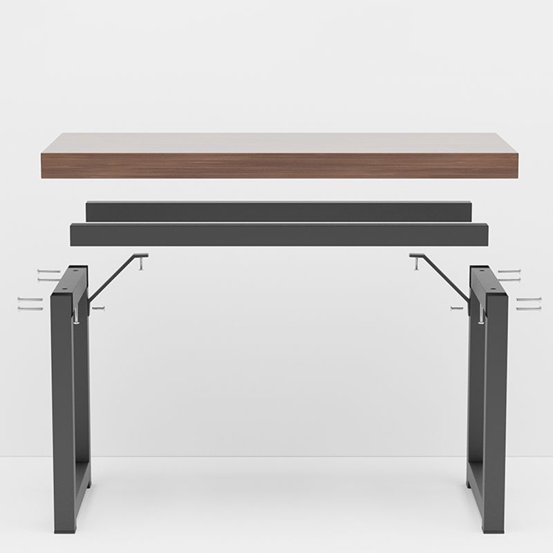 Mesa de comedor rectangular moderna Base de trineo de madera para sala de estar para sala de estar