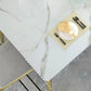 Metal Traditional Luxury Rectangle Table Sintered Stone Top Table with 4 Legs Clearhalo ' dining_table' 'Dining Tables & Seating' 'Dining Tables' 'furn' 'furn_dining_table' 'Furniture' 'furniture_dining_table' 'Kitchen & Dining Furniture' 'kitchen&dining_furn' 'kitchen' 'kitchen_dining_table' 1200x1200_a137eaa3-2207-4dd8-ab8d-c0d15a8de6a7