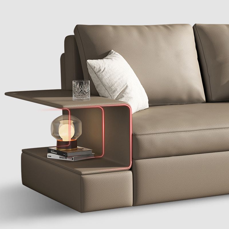 Divano per sonno in pelle grigio cuscinetto posteriore del divano per dormiente futon con archiviazione