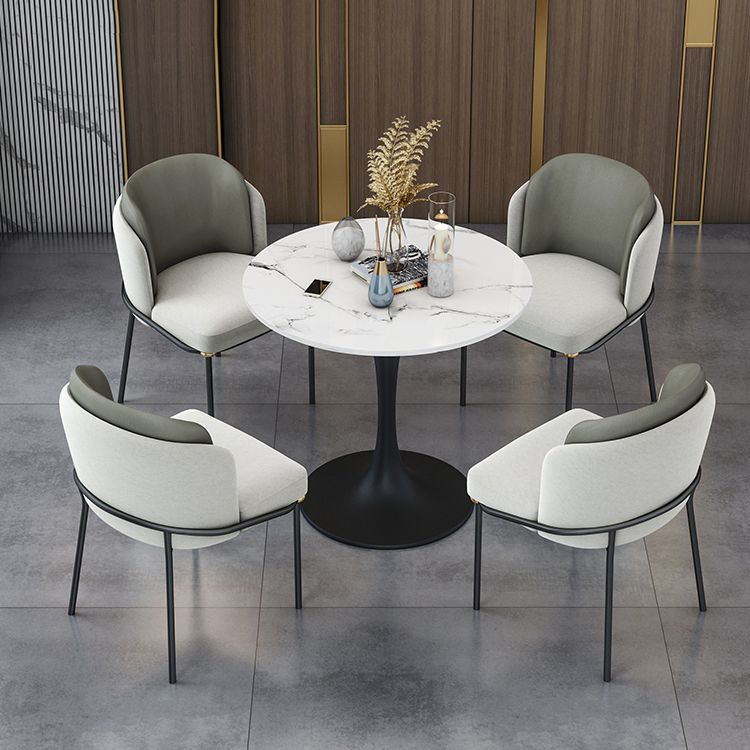 Round Dining Table Set with Padded Chairs 1/4/5 Pieces Faux Marble Dining Set for Home Clearhalo 'Dining Room Sets' 'Dining Tables & Seating' 'dining_room_set' 'furn' 'furn_dining_room_set' 'Furniture' 'Kitchen & Dining Furniture' 1200x1200_a138b447-2e7c-45aa-89d5-bf88e6bcdb42