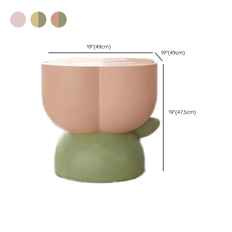 Resin Coffee or End Table in Flower Shape with 1 Legs Contemporary