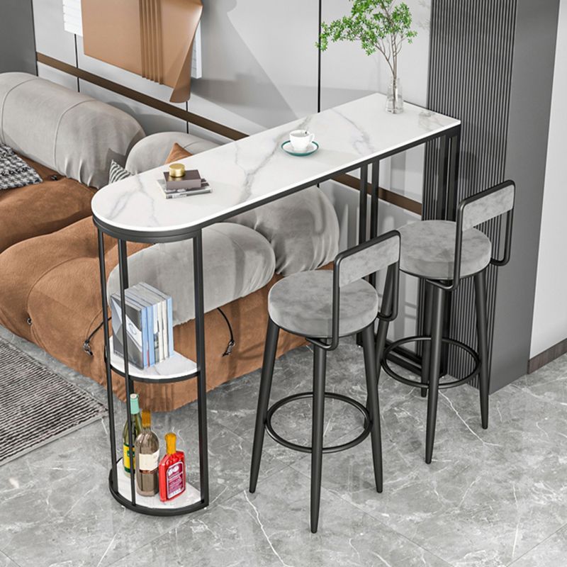 Indoor Metal Cocktail Bar Table Modern Double Pedestal Pub Height Dining Table Clearhalo 'Bar Furniture' 'Bar Tables' 'bar_tables' 'furn' 'furn_bar_tables' 'Furniture' 'furniture_bar_tables' 'Kitchen & Dining Furniture' 1200x1200_a13ac41f-2c2d-4e6b-ad33-37f43b44074f