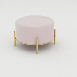 Solid Color Round Ottoman Mildew Resistant Velvet Upholstered Ottoman Clearhalo 'furn' 'furn_ottomans_poufs' 'Furniture' 'Living Room Furniture' 'Ottomans & Poufs' 'ottomans_poufs' 1200x1200_a13cab28-8b01-4aca-b05f-5006579870fc