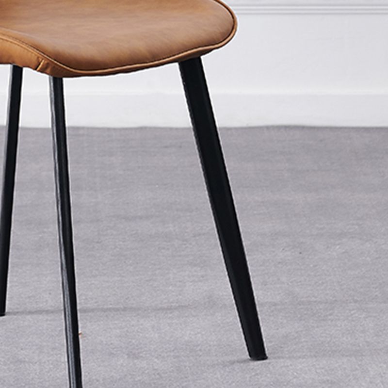 Modern Style Chair Faux Leather and Metal Dining Side Chair for Home Clearhalo 'Dining Chairs' 'Dining Tables & Seating' 'dining_chair' 'furn' 'furn_dining_chair' 'Furniture' 'Kitchen & Dining Furniture' 1200x1200_a13cde5a-4d48-47e2-99b5-96019ce6a6b1