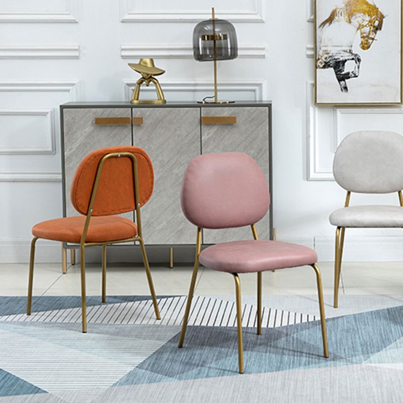 Glam Metal Dining Room Armless Chairs Open Back Dining Side Chair for Restaurant Clearhalo ' kitchen&dining_furn' 'Dining Chairs' 'Dining Tables & Seating' 'dining_chair' 'furn' 'furn_dining_chair' 'Furniture' 'furniture_dining_chair' 'Kitchen & Dining Furniture' 'kitchen' 1200x1200_a13d4086-87cf-44c1-9506-6c62e6c862c6