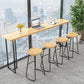 Tabouret de comptoir en bois de style contemporain Tabouret de bar sans dossier avec pieds en métal