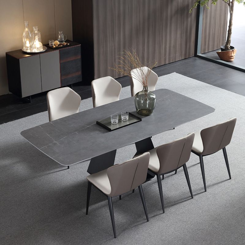 Modern Sintered Stone Top Dining Set Rectangle 1/3/4/6/7 Pieces Dining Room Table Set