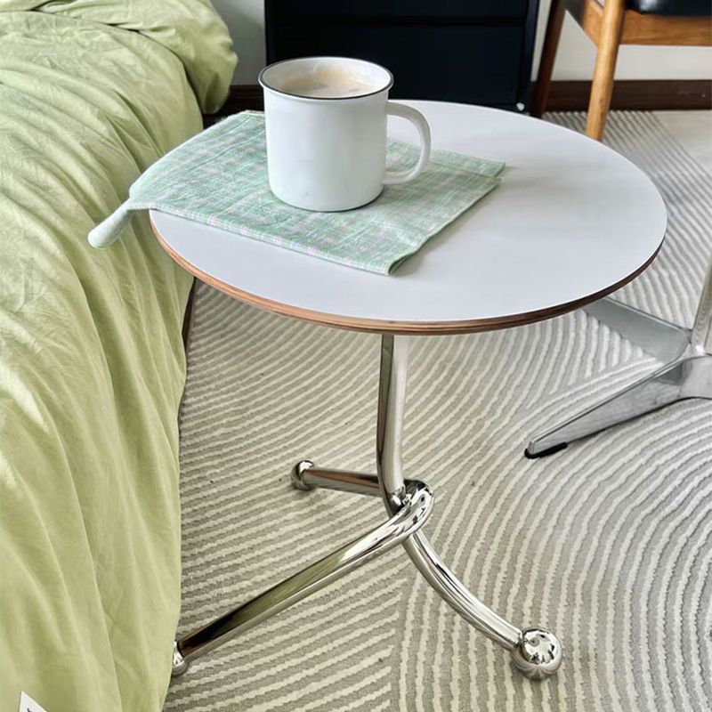 Mesa de 3 patas de acero moderna Dia de 11 "Mesa de noche de madera de madera