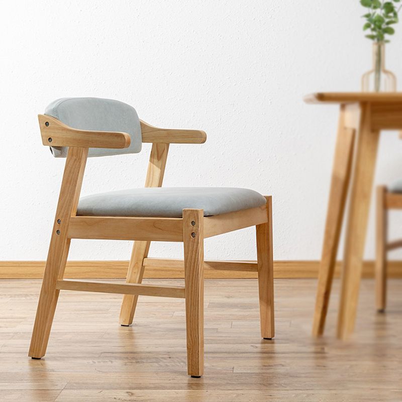 Upholstered Dining Arm Chair PU Leather Open Back Armchair with Wood Legs Clearhalo ' kitchen&dining_furn' 'Dining Chairs' 'Dining Tables & Seating' 'dining_chair' 'furn' 'furn_dining_chair' 'Furniture' 'furniture_dining_chair' 'Kitchen & Dining Furniture' 'kitchen' 1200x1200_a141d72b-b1a5-49f6-bbe0-2f64ad090fc2