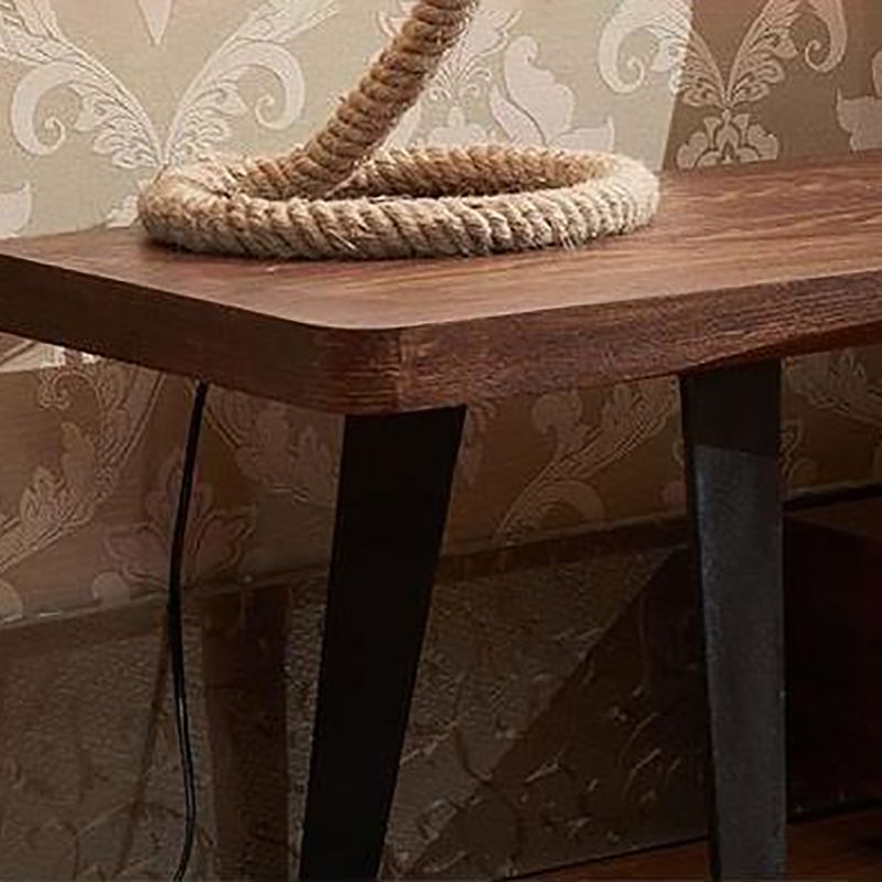 15.75 "H TV -standaard industriële stijl tv -standconsole in bruin met massief hout