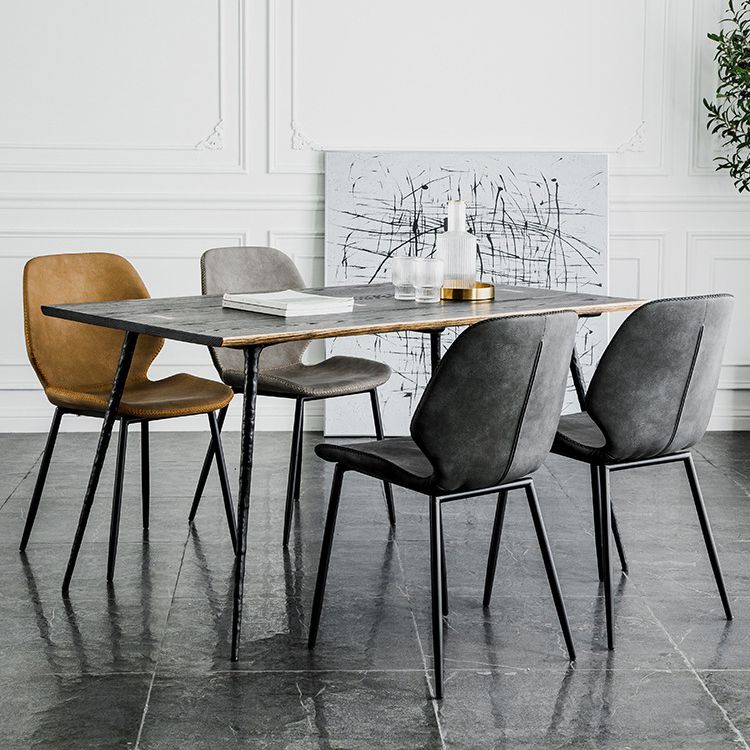 Modern Metal Kitchen Dining Side Chair Black Wingback Side Dining Side Chair Clearhalo ' kitchen&dining_furn' 'Dining Chairs' 'Dining Tables & Seating' 'dining_chair' 'Furniture' 'furniture_dining_chair' 'Kitchen & Dining Furniture' 'kitchen' 1200x1200_a1432690-ea14-47df-92b9-145cbf21d0c2