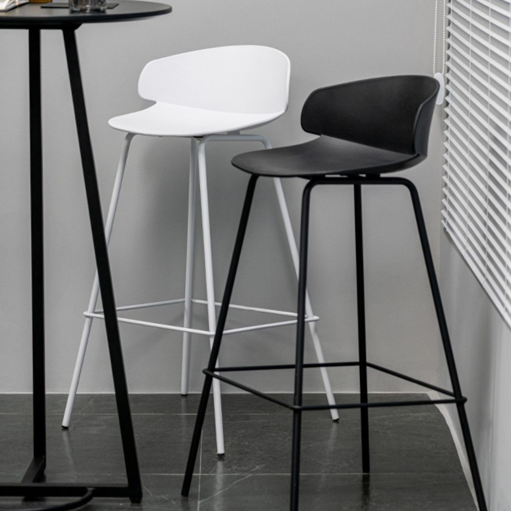 Contemporary Design Plastic Counter Barstools Low Back Stools for Home Clearhalo 'Bar Furniture' 'Bar Stools' 'bar_stools' 'furn' 'furn_bar_stools' 'Furniture' 'furniture_bar_stools' 'Kitchen & Dining Furniture' 1200x1200_a1436ae8-d450-40df-a4a2-8174027c889f