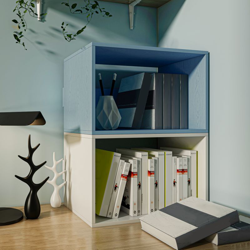 Scandinavian Style Bookshelf 11"H Wood Bookcase for Home Office