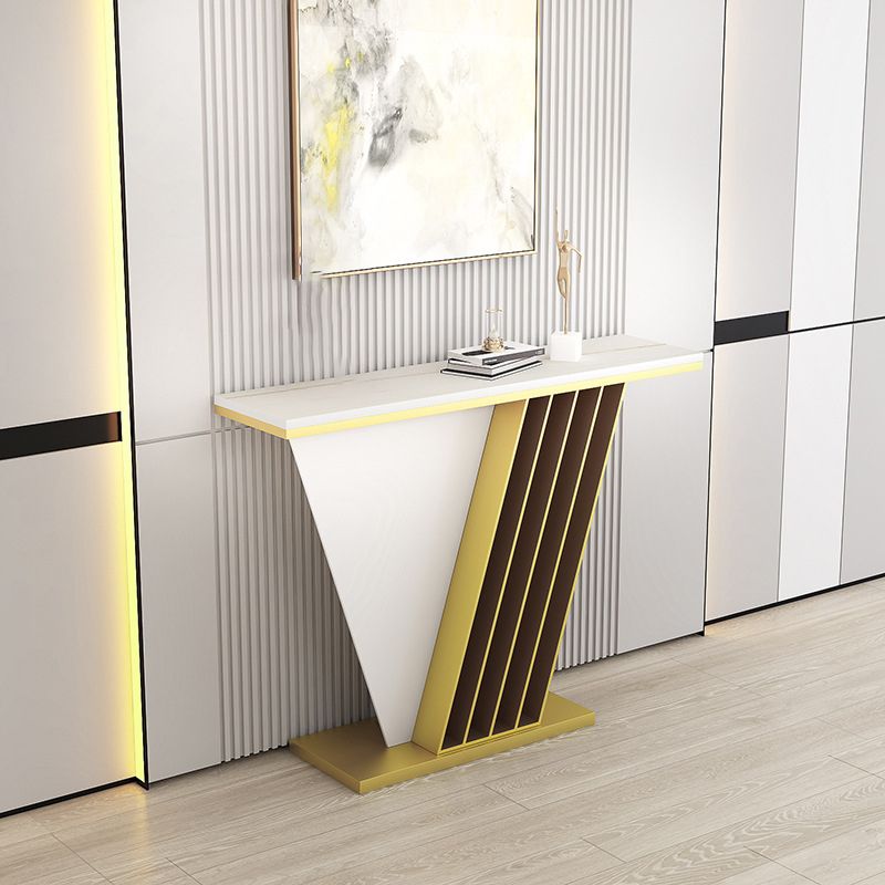 Tavolo da divano console in pietra glam tavolo accento di ferro rettangolare per sala