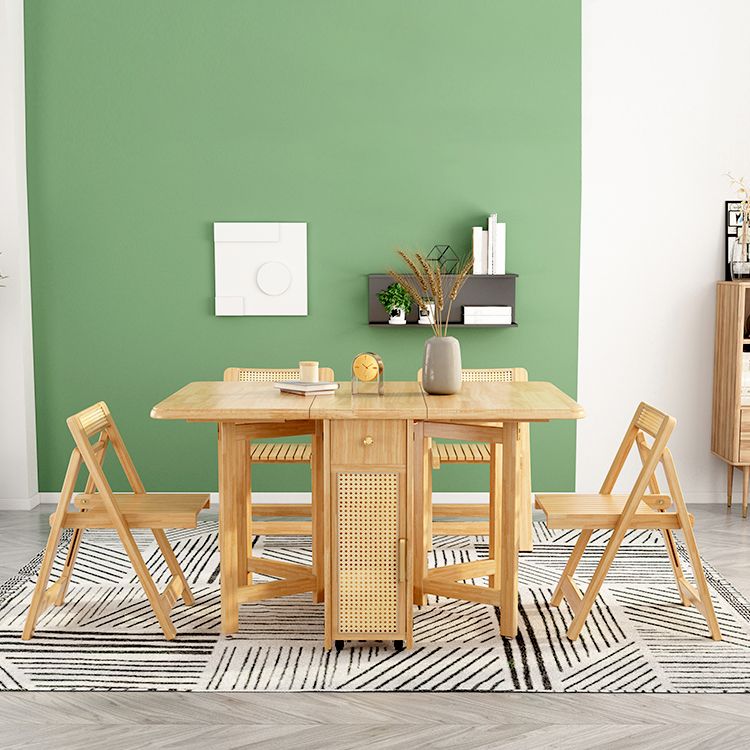 Mid-Century Dining Table Rectangle Solid Wood Drop-Leaf Dining Table for Home Use Clearhalo ' dining_table' 'Dining Tables & Seating' 'Dining Tables' 'furn' 'furn_dining_table' 'Furniture' 'furniture_dining_table' 'Kitchen & Dining Furniture' 'kitchen&dining_furn' 'kitchen' 'kitchen_dining_table' 1200x1200_a1461f13-4974-4d0f-a01b-5fa2c62a35af