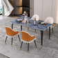 Black Iron 4 Legs Dining Site Table Industrial Stone Top Rectangle Dining Table Clearhalo 'Dining Tables & Seating' 'Dining Tables' 'dining_table' 'furn' 'furn_dining_table' 'Furniture' 'furniture_dining_table' 'Kitchen & Dining Furniture' 1200x1200_a1476fa6-216c-4f01-843f-b2bcf9c47c3b