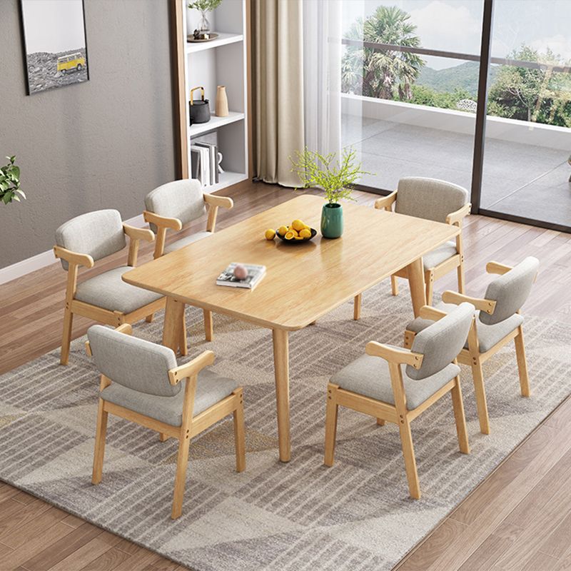 Kitchen Modern Solid Wood Dining Table of Trasitional Height with Formal Dining Room Sets Clearhalo 'Dining Room Sets' 'Dining Tables & Seating' 'dining_room_set' 'Furniture' 'furniture_dining_room_set' 'Kitchen & Dining Furniture' 'kitchen&dining_furn' 'kitchen' 1200x1200_a1478696-a567-404b-95fc-31b026e1d977