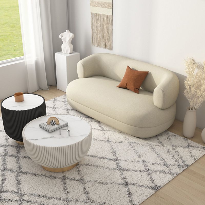 Sofa incurvé contemporain en faux cuir en cuir pour le salon