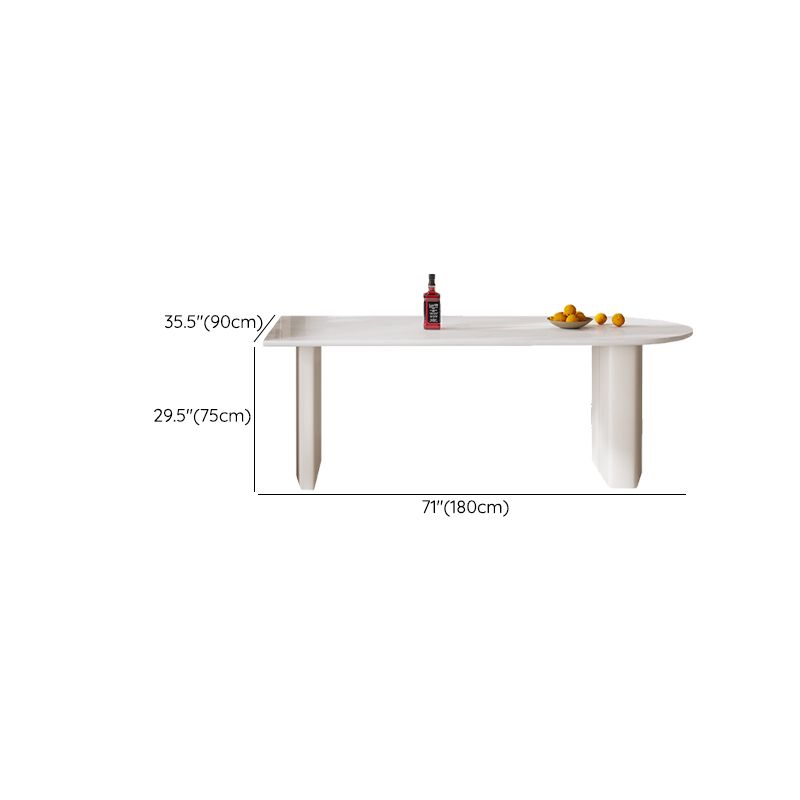 Tavolo da pranzo contemporaneo a forma libera per la casa Tavolo da pranzo bianco con doppio piedistallo