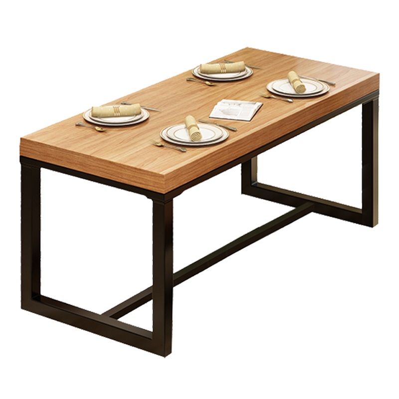Modern Solid Wood Kitchen Dining Table Rectangle Shape Standard Dining Table with Trestle Base Clearhalo ' dining_table' 'Dining Tables & Seating' 'Dining Tables' 'furn' 'furn_dining_table' 'Furniture' 'furniture_dining_table' 'Kitchen & Dining Furniture' 'kitchen&dining_furn' 'kitchen' 'kitchen_dining_table' 1200x1200_a14b3e7f-2d6e-43fa-86bf-541a86a072d8