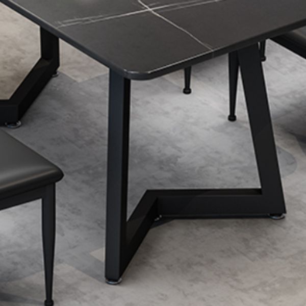 Modern 1/3/7 Pieces Dining Set Rectangle Stone Dining Table for Cafe Clearhalo 'Dining Room Sets' 'Dining Tables & Seating' 'dining_room_set' 'furn' 'furn_dining_room_set' 'Furniture' 'Kitchen & Dining Furniture' 1200x1200_a14baf2c-e9ed-4b36-9f60-c16c1640a330