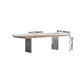 Rectangle Wood Color Dining Table Pine Solid Wood Table Luxury with Double Pedestal Clearhalo ' dining_table' 'Dining Tables & Seating' 'Dining Tables' 'furn' 'furn_dining_table' 'Furniture' 'furniture_dining_table' 'Kitchen & Dining Furniture' 'kitchen&dining_furn' 'kitchen' 'kitchen_dining_table' 1200x1200_a14c15bf-e66f-49ba-ad33-6faf36e8c634