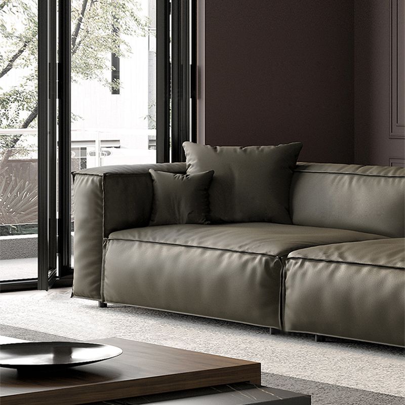 27" High Contemporary Square Arm Standard Sofa for Living Room, Forest Green Clearhalo 'furn' 'furn_sofas' 'Furniture' 'furniture_sofas' 'Living Room Furniture' 'Sofa' 'sofas' 1200x1200_a14c55bc-3e26-47e6-acea-d41bf1459ef9