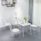 Armless Kitchen Dining Side Chair Metal Dining Chair in White