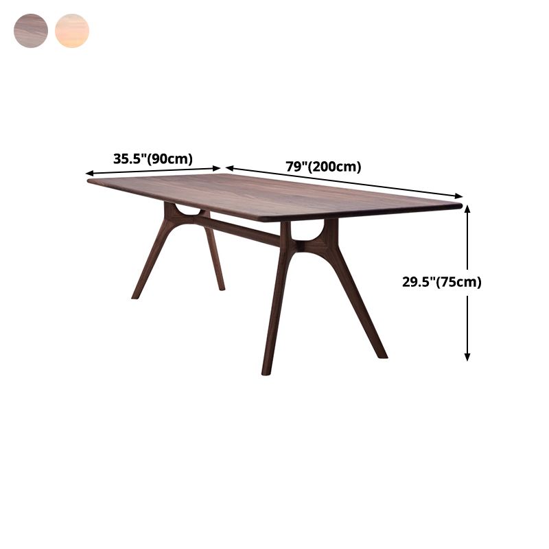 Rectangle Wood Color Dining Table Solid Wood Table Modern with Trestle Base Clearhalo ' dining_table' 'Dining Tables & Seating' 'Dining Tables' 'Furniture' 'furniture_dining_table' 'Kitchen & Dining Furniture' 'kitchen&dining_furn' 'kitchen' 'kitchen_dining_table' 1200x1200_a14ce3ee-f1c2-4d22-8914-60a73fc65b18