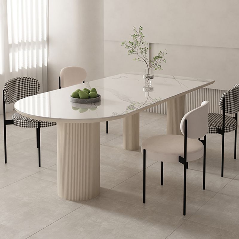 Sintered Stone Top Table White Dining Table for Kitchen Dining Room Clearhalo 'Dining Tables & Seating' 'Dining Tables' 'dining_table' 'furn' 'furn_dining_table' 'Furniture' 'Kitchen & Dining Furniture' 1200x1200_a14ce7b1-1094-49bf-a5f2-916e3272634f