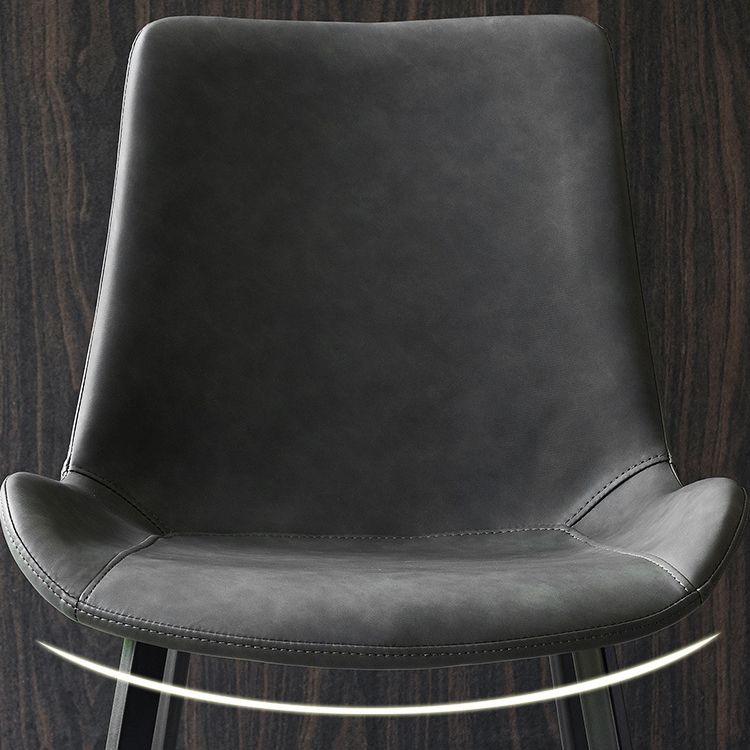Modern Leather Restaurant Side Chair Solid Back Dining Chair (Set of 2) Clearhalo ' kitchen&dining_furn' 'Dining Chairs' 'Dining Tables & Seating' 'dining_chair' 'furn' 'furn_dining_chair' 'Furniture' 'furniture_dining_chair' 'Kitchen & Dining Furniture' 'kitchen' 1200x1200_a14f27e3-5048-4a72-9e0f-022423f87939