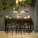 Brown Wood Top Counter Table Metal Black Legs Industrial Bar Table for Restaurant Clearhalo 'Bar Furniture' 'Bar Tables' 'bar_tables' 'furn' 'furn_bar_tables' 'Furniture' 'furniture_bar_tables' 'Kitchen & Dining Furniture' 1200x1200_a14f7813-695b-4679-9f98-88d2219df042