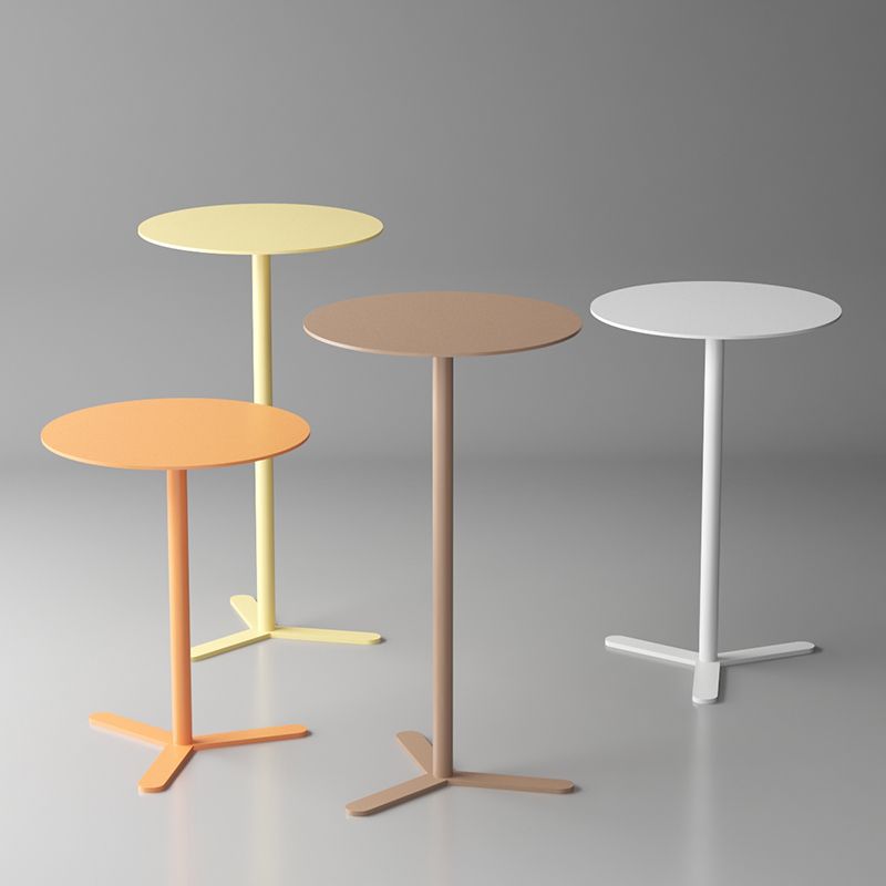 Mid-Century Metal Side End Table Pedestal Corner Table for Living Room