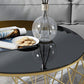 Mesa de café de cóctel simple y simple de marco Mesa de café de vidrio redondo - 17.72 "H
