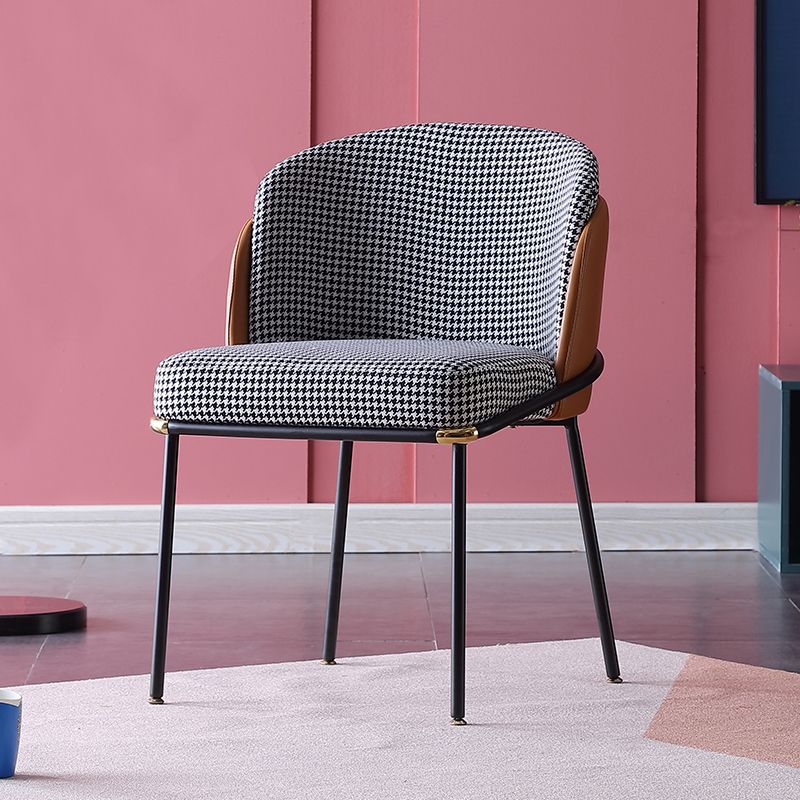 Contemporary Dining Chair Armless Dining Chair with Metal Legs for Kitchen