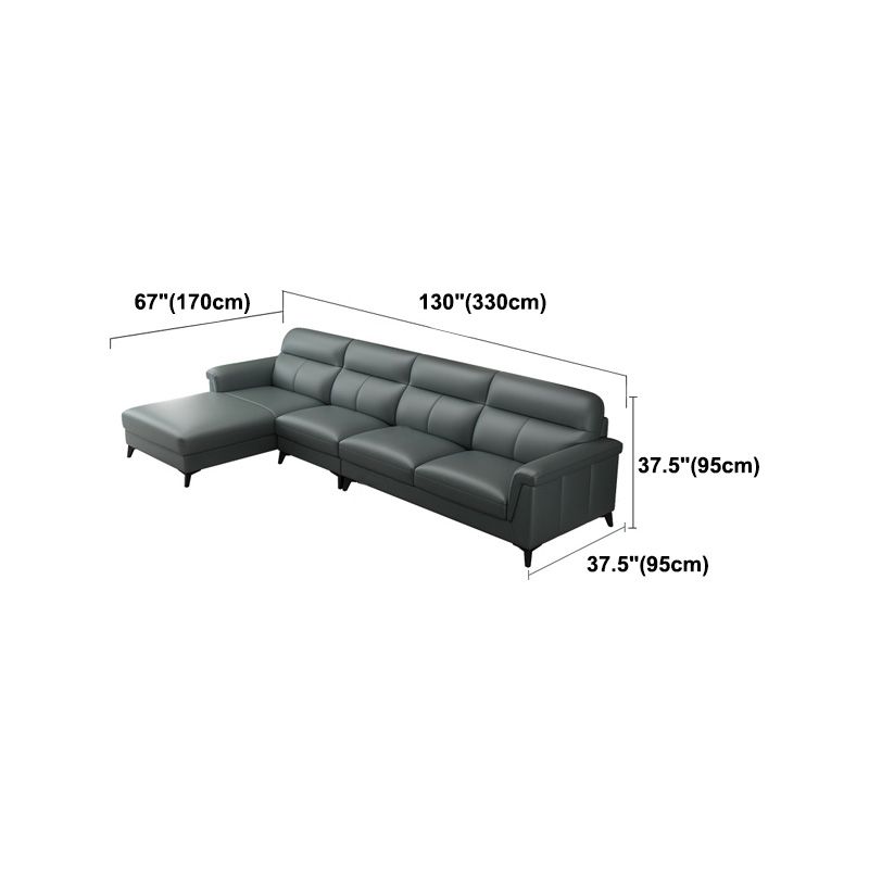 Hedendaagse groene vlekbestendig echt leer voor woonkamer bank