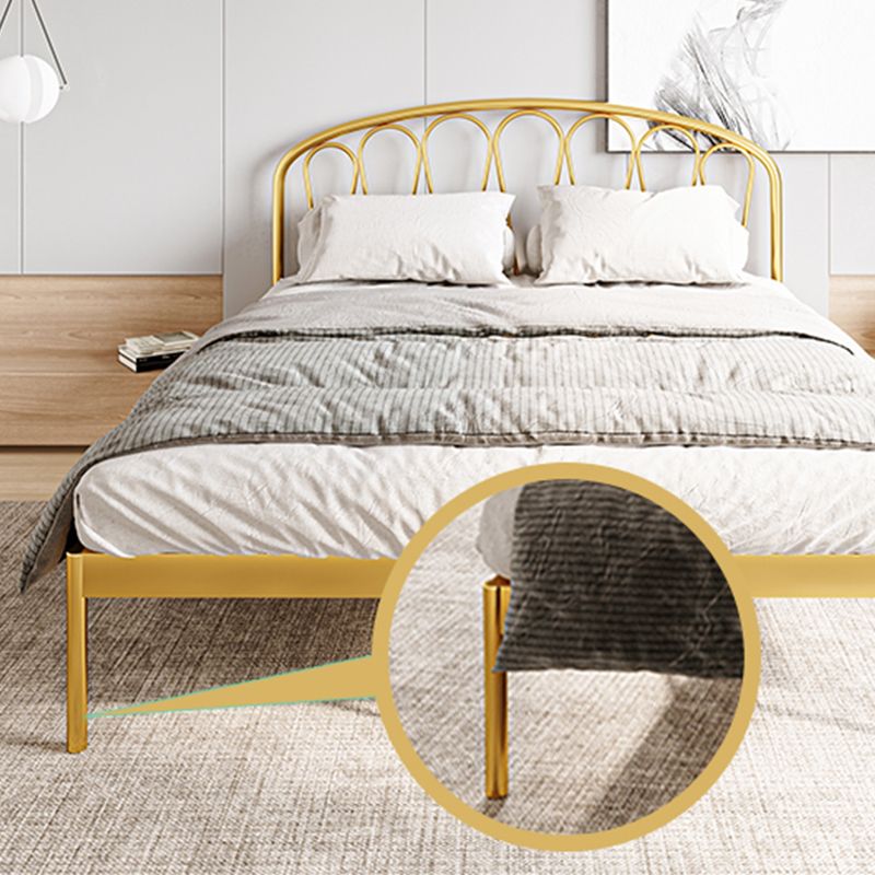 Glam Open-Frame Bed with Arched Headboard, 48" Tall Metal Bed Clearhalo 'Bedroom Furniture' 'Beds' 'furn' 'furn_beds' 'Furniture' 1200x1200_a15442db-98ce-4a06-8f78-c335caa32408