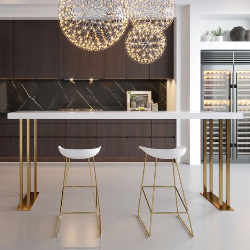 Dining Room Rectangle Wood Top Counter Table Gold Legs Glam Style Bar Table Clearhalo 'Bar Furniture' 'Bar Tables' 'bar_tables' 'furn' 'furn_bar_tables' 'Furniture' 'furniture_bar_tables' 'Kitchen & Dining Furniture' 'kitchen&dining_furn' 'kitchen' 1200x1200_a1548367-0c99-4cc3-847a-a54c3ff044d0