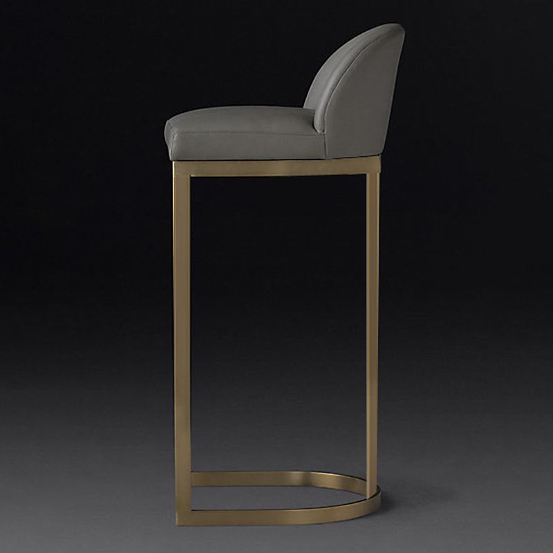 Glam Mental Leather Bar Stools Indoor Barstool with Iron Legs and Low Back Clearhalo 'Bar Furniture' 'Bar Stools' 'bar_stools' 'furn' 'furn_bar_stools' 'furniture_bar_stools' 'Kitchen & Dining Furniture' 'kitchen&dining_furn' 'kitchen' 'kitchen_furn' Furniture' 1200x1200_a1551f8d-10f8-4233-b8a4-8be410311104