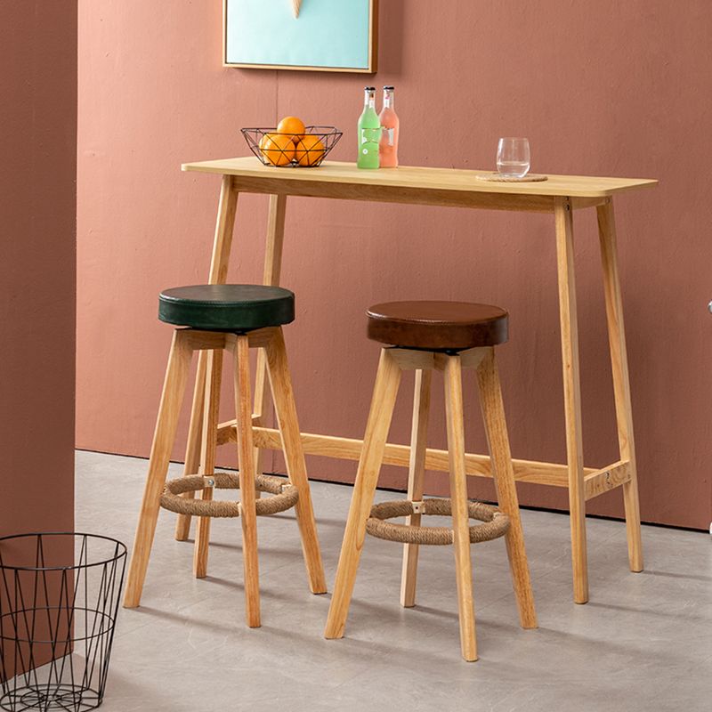 Industrial Style Bar-stool Round Seat Wooden Legs for Restaurant Bar Clearhalo 'Bar Furniture' 'Bar Stools' 'bar_stools' 'furn' 'furn_bar_stools' 'furniture_bar_stools' 'Kitchen & Dining Furniture' 'kitchen&dining_furn' 'kitchen' 'kitchen_furn' Furniture' 1200x1200_a1558621-48f3-4814-a97d-ffa3e816c50c