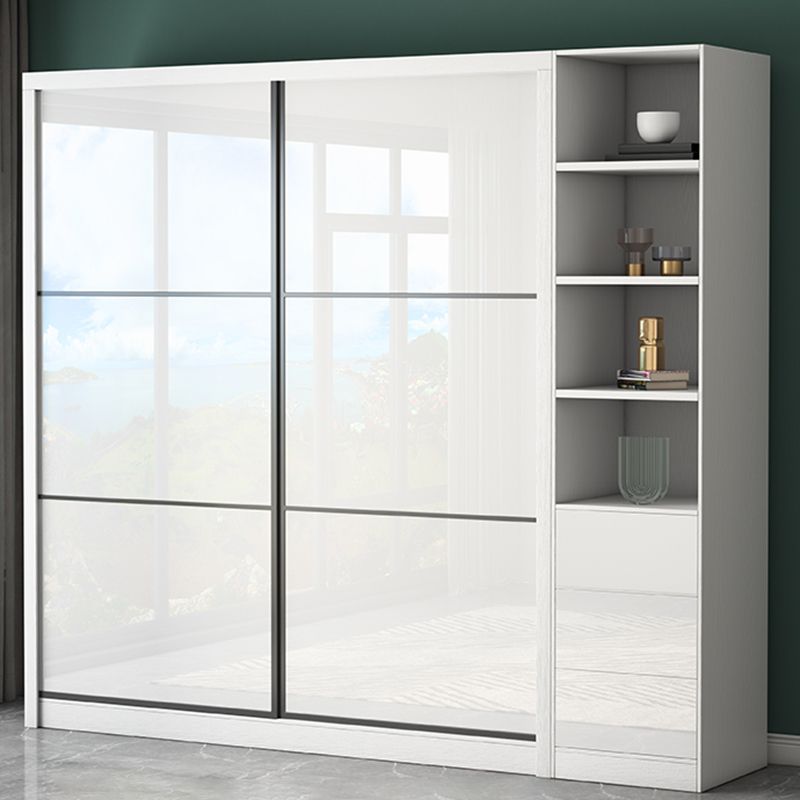 Wit High Gloss Garderobe Armoire Modern Engineered Wood Garderobe