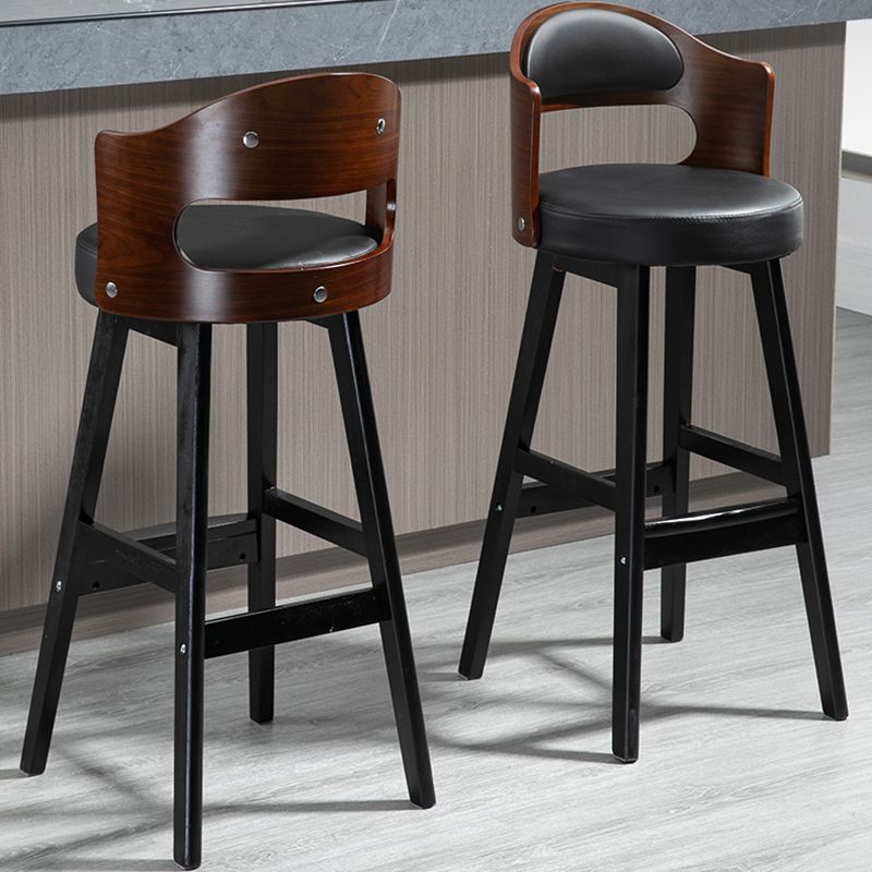 Leather Indoor Counter Stools Industrial Wood Bar Stools with Round Seat Clearhalo 'Bar Furniture' 'Bar Stools' 'bar_stools' 'furn' 'furn_bar_stools' 'furniture_bar_stools' 'Kitchen & Dining Furniture' 'kitchen&dining_furn' 'kitchen' 'kitchen_furn' Furniture' 1200x1200_a155e02b-3f4a-4a72-a4a4-c76d13a4c70a