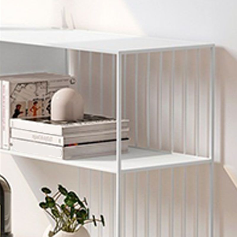 Tavolo da divano di divano con console di stoccaggio aperto moderno con scaffali per ripiani per la sala