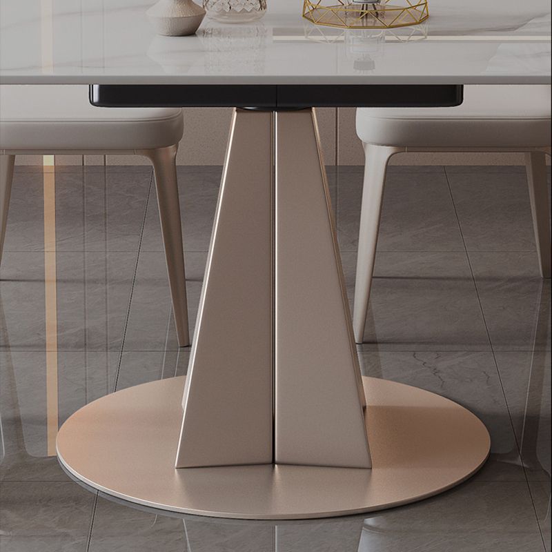 Modern Style Metal Dining Table Sintered Stone Top Table for Dining Room Clearhalo 'Dining Tables & Seating' 'Dining Tables' 'dining_table' 'furn' 'furn_dining_table' 'Furniture' 'furniture_dining_table' 'Kitchen & Dining Furniture' 1200x1200_a1567423-eb11-4c00-aa4c-9dd422e18ff6