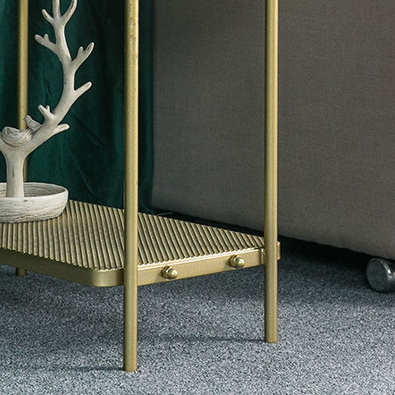 4 Beine rechteckige Seiten Tabelle 19,68 Zoll breiter Endtisch mit 2 Regalen