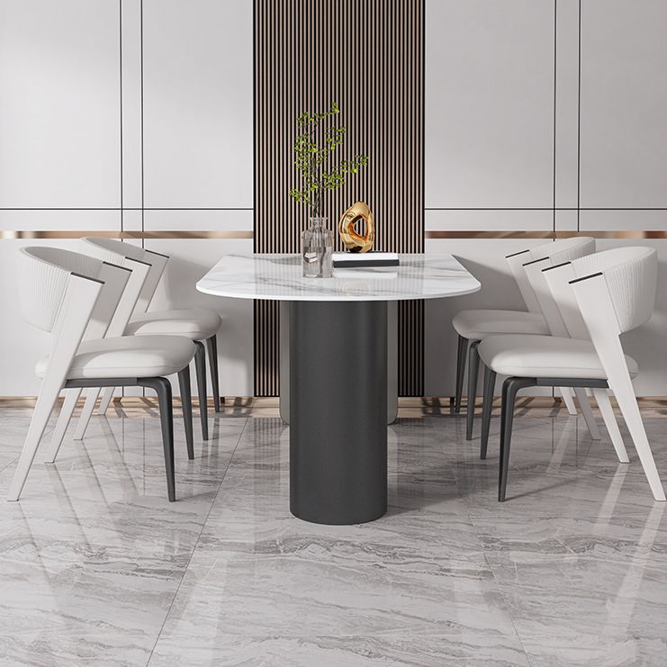 Set da tavolo in metallo in pietra sinterizzata in stile moderno Set da pranzo 1/3/4/5 pezzi