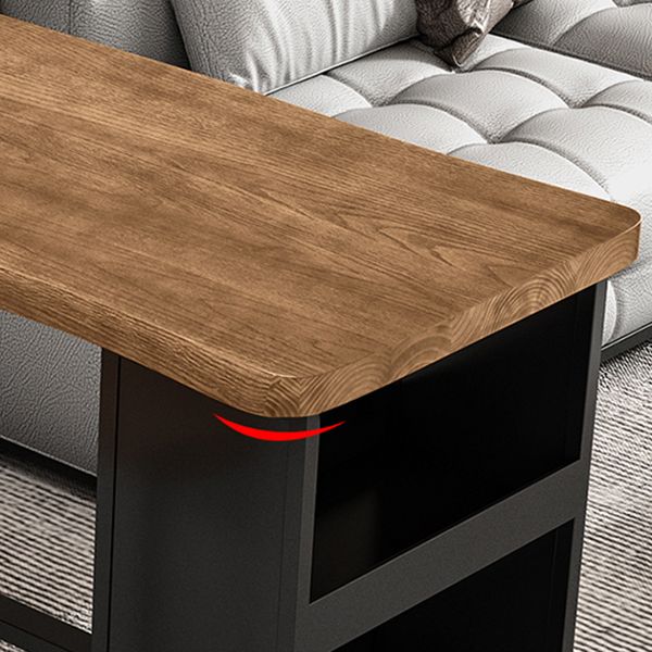 Tavolo da barra in legno di pino rettangolare tavolo da barra industriale con base di cavalletto di stoccaggio